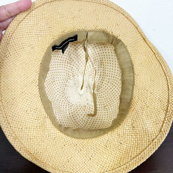 Something Navy Woven Panama Sun Hat One Size - Picture 7 of 9